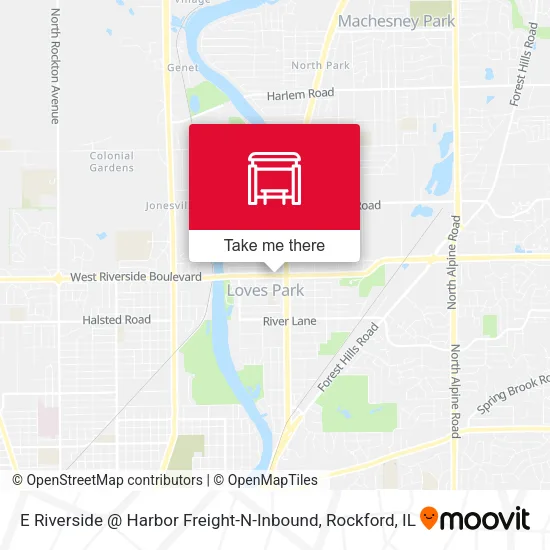 Mapa de E Riverside @ Harbor Freight-N-Inbound