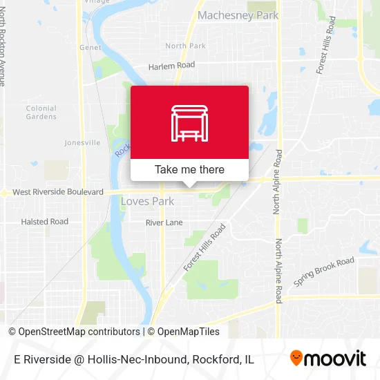 Mapa de E Riverside @ Hollis-Nec-Inbound