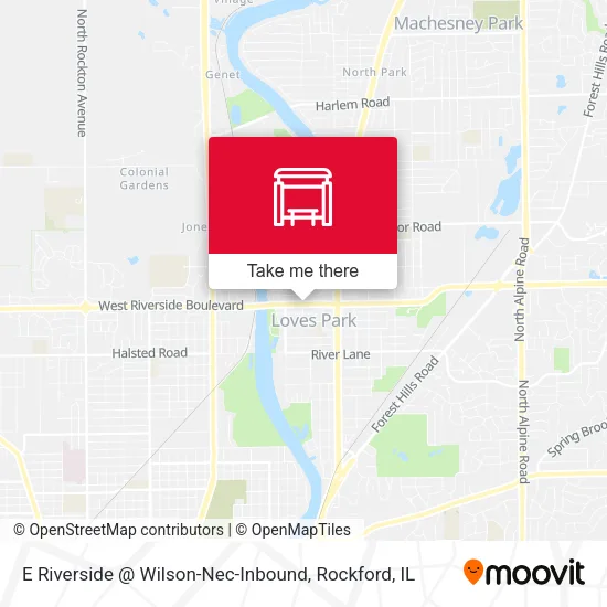 Mapa de E Riverside @ Wilson-Nec-Inbound