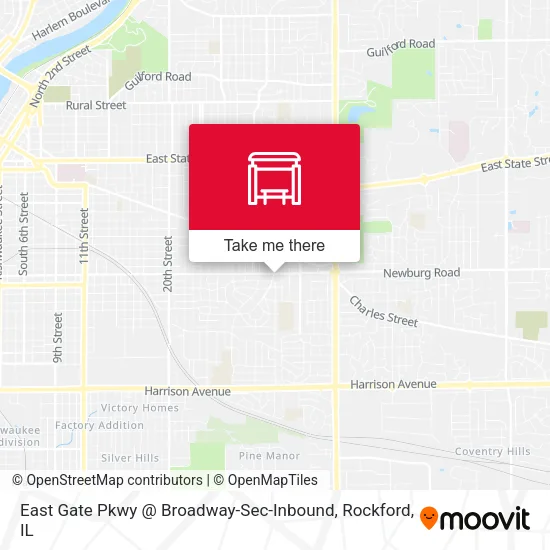 Mapa de East Gate Pkwy @ Broadway-Sec-Inbound