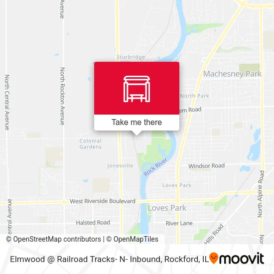 Mapa de Elmwood @ Railroad Tracks- N- Inbound