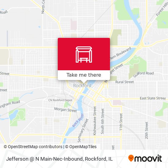 Mapa de Jefferson @ N Main-Nec-Inbound