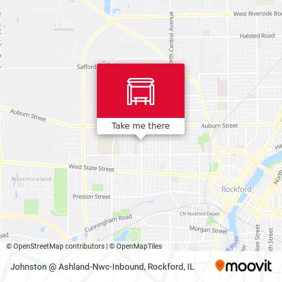Johnston @ Ashland-Nwc-Inbound map