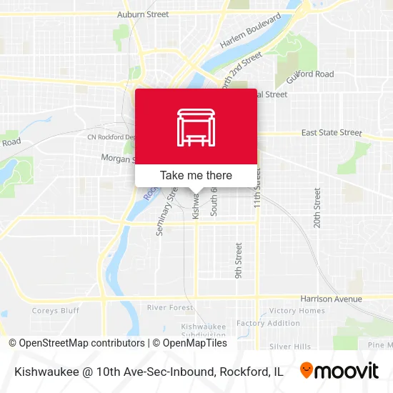 Mapa de Kishwaukee @ 10th Ave-Sec-Inbound
