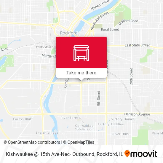 Mapa de Kishwaukee @ 15th Ave-Nec- Outbound