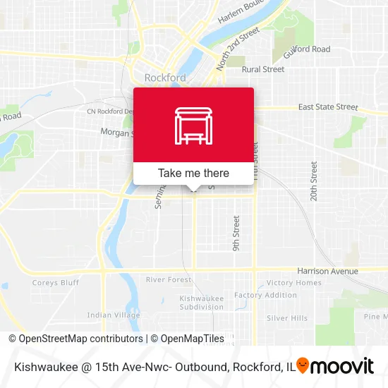 Mapa de Kishwaukee @ 15th Ave-Nwc- Outbound
