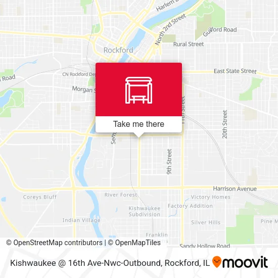 Mapa de Kishwaukee @ 16th Ave-Nwc-Outbound