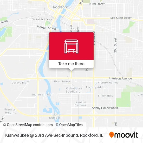 Mapa de Kishwaukee @ 23rd Ave-Sec-Inbound
