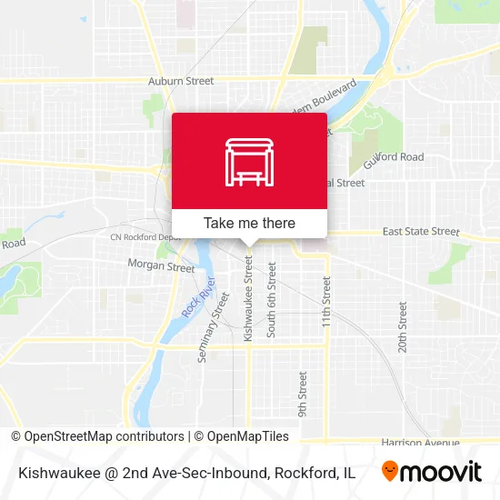 Mapa de Kishwaukee @ 2nd Ave-Sec-Inbound