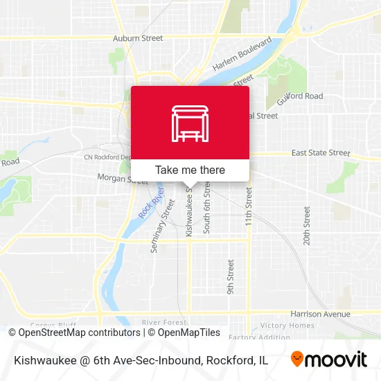 Mapa de Kishwaukee @ 6th Ave-Sec-Inbound