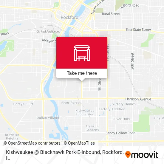 Mapa de Kishwaukee @ Blackhawk Park-E-Inbound