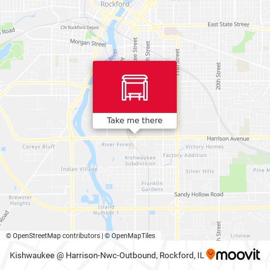 Mapa de Kishwaukee @ Harrison-Nwc-Outbound
