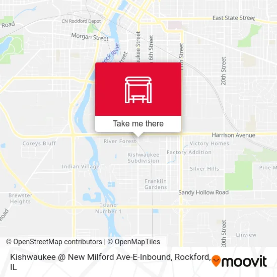 Kishwaukee @ New Milford Ave-E-Inbound map