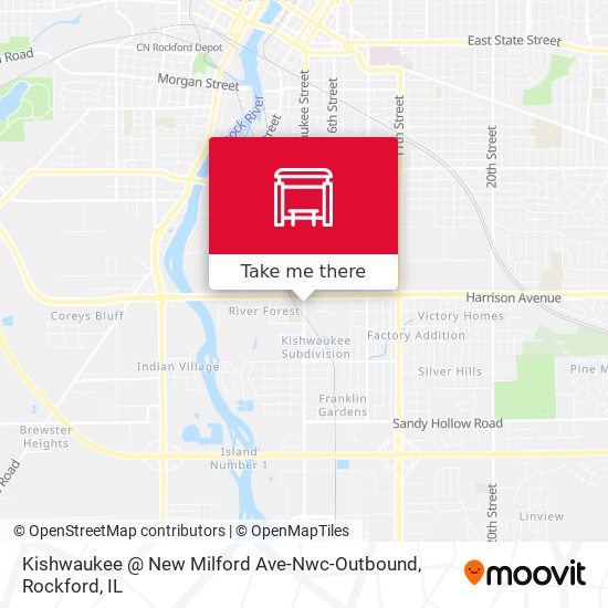 Kishwaukee @ New Milford Ave-Nwc-Outbound map