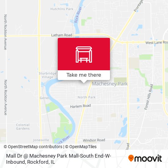 Mapa de Mall Dr @ Machesney Park Mall-South End-W-Inbound