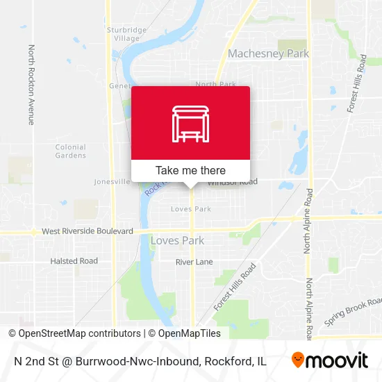Mapa de N 2nd St @ Burrwood-Nwc-Inbound