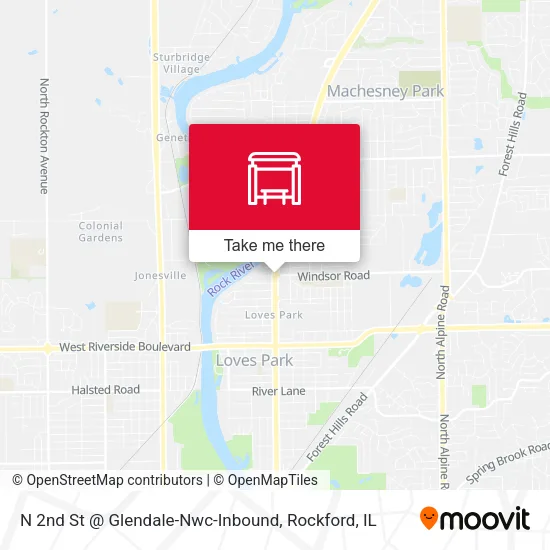 Mapa de N 2nd St @ Glendale-Nwc-Inbound