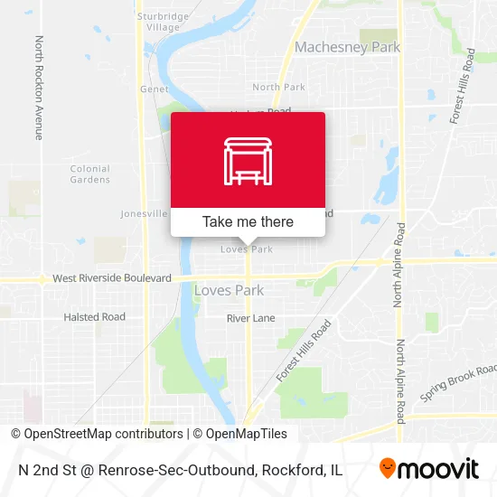 Mapa de N 2nd St @ Renrose-Sec-Outbound