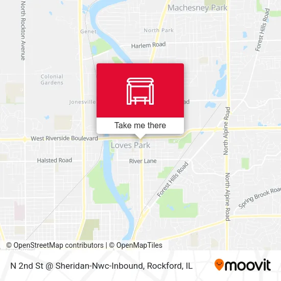 Mapa de N 2nd St @ Sheridan-Nwc-Inbound