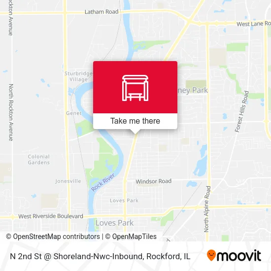 N 2nd St @ Shoreland-Nwc-Inbound map
