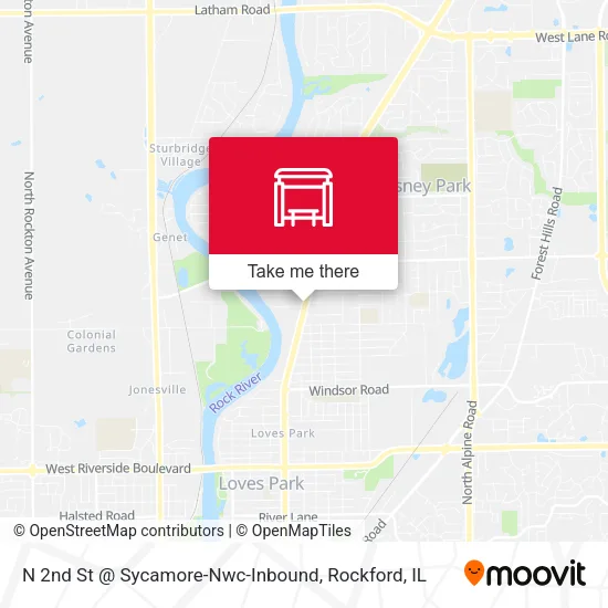 N 2nd St @ Sycamore-Nwc-Inbound map