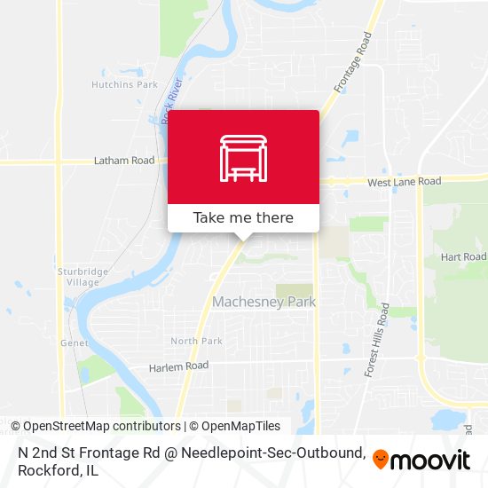 Mapa de N 2nd St Frontage Rd @ Needlepoint-Sec-Outbound