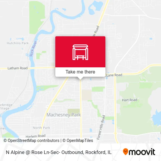 Mapa de N Alpine @ Rose Ln-Sec- Outbound