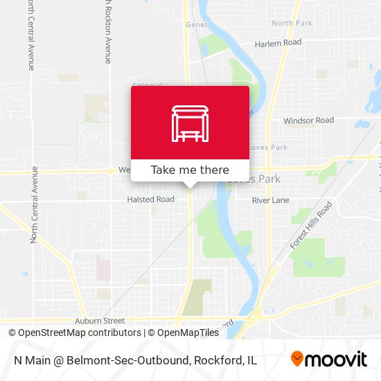 N Main @ Belmont-Sec-Outbound map