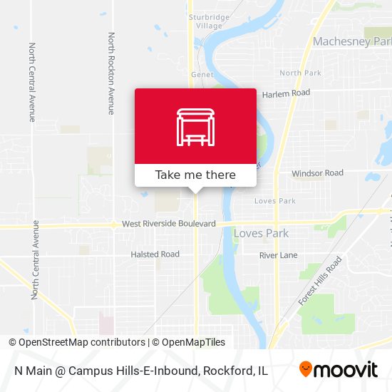 N Main @ Campus Hills-E-Inbound map