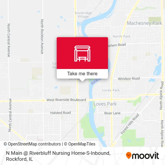 N Main @ Riverbluff Nursing Home-S-Inbound map