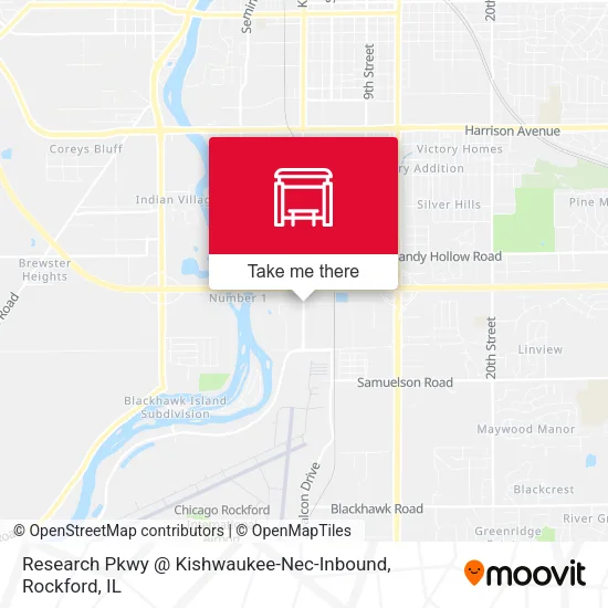 Mapa de Research Pkwy @ Kishwaukee-Nec-Inbound