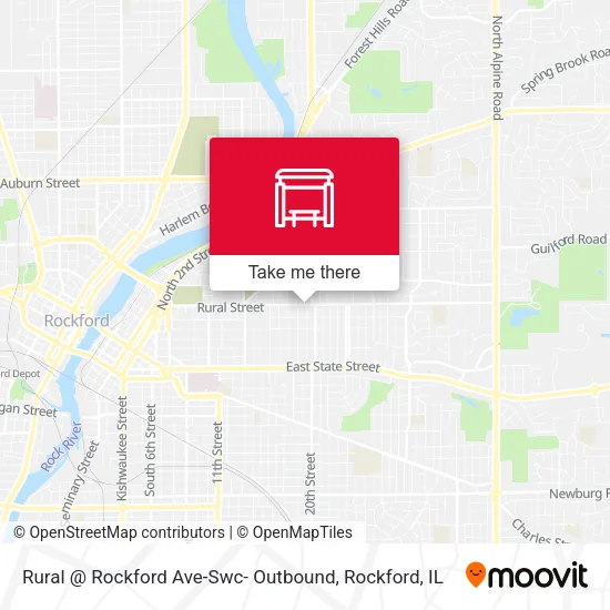 Mapa de Rural @ Rockford Ave-Swc- Outbound