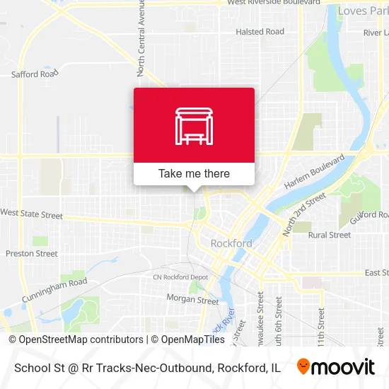 Mapa de School St @ Rr Tracks-Nec-Outbound