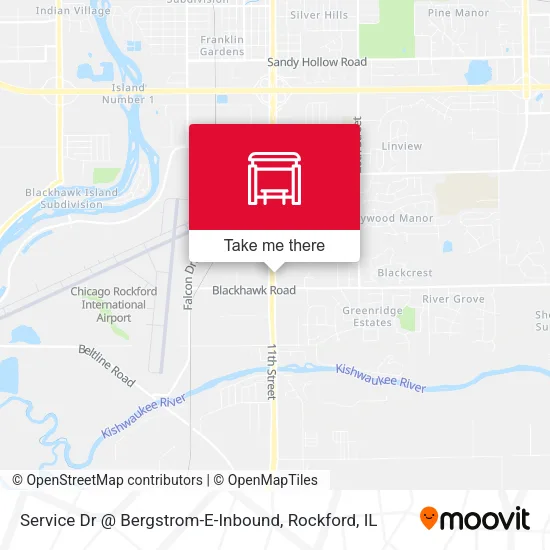 Mapa de Service Dr @ Bergstrom-E-Inbound
