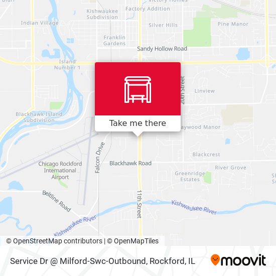 Service Dr @ Milford-Swc-Outbound map