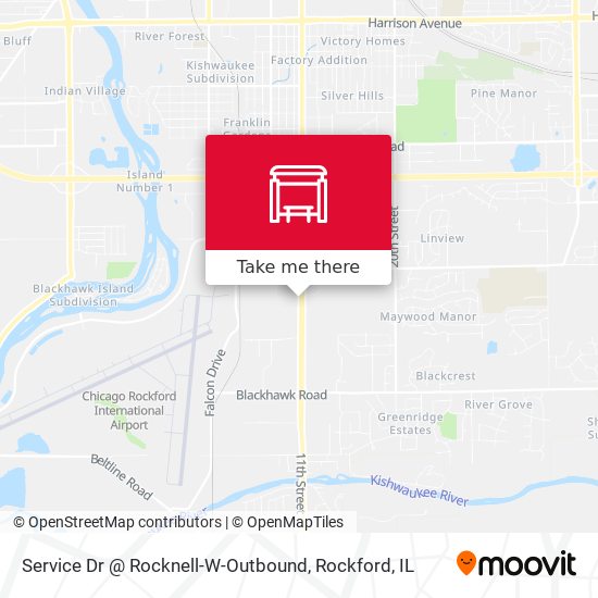 Service Dr @ Rocknell-W-Outbound map