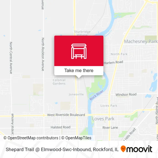 Mapa de Shepard Trail @ Elmwood-Swc-Inbound