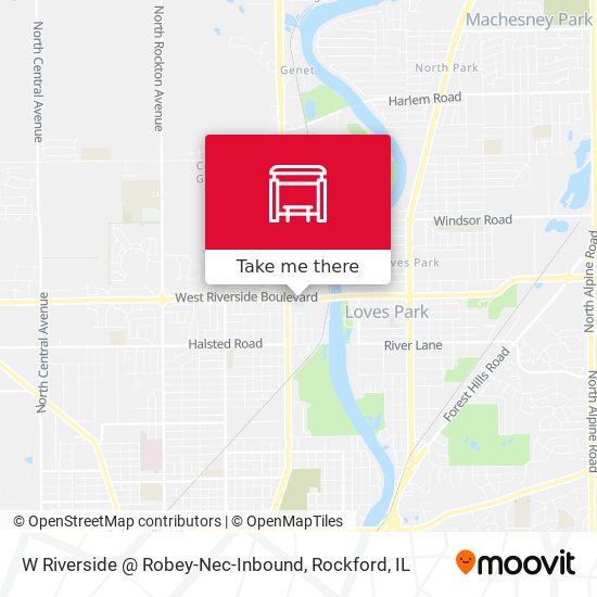 Mapa de W Riverside @ Robey-Nec-Inbound