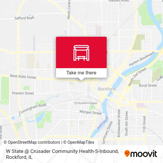 W State @ Crusader Community Health-S-Inbound map