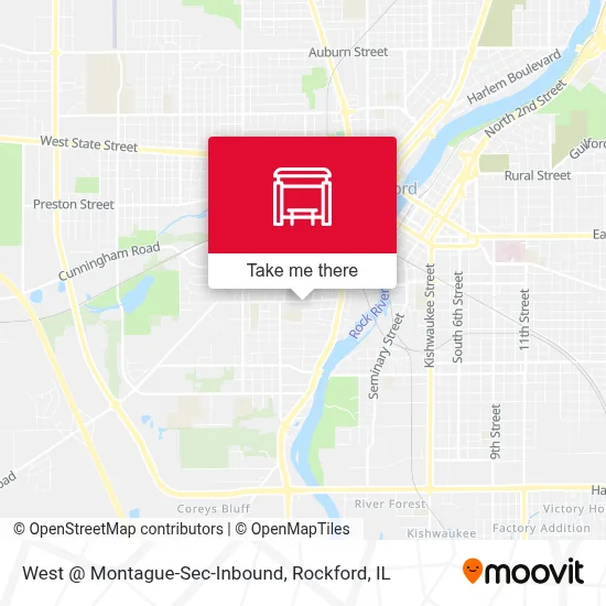 West @ Montague-Sec-Inbound map