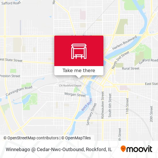 Winnebago @ Cedar-Nwc-Outbound map