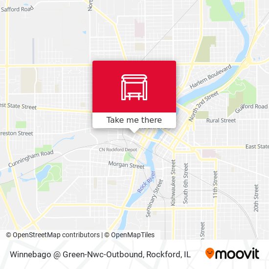 Winnebago @ Green-Nwc-Outbound map