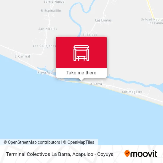 Mapa de Terminal Colectivos La Barra