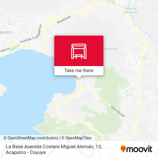Mapa de La Base Avenida Costera Miguel Alemán, 13