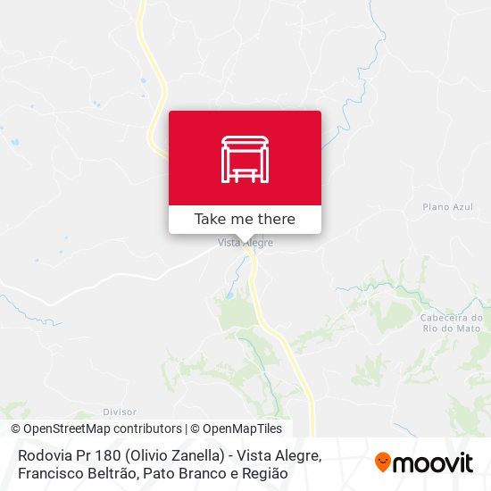 Rodovia Pr 180 (Olivio Zanella) - Vista Alegre map