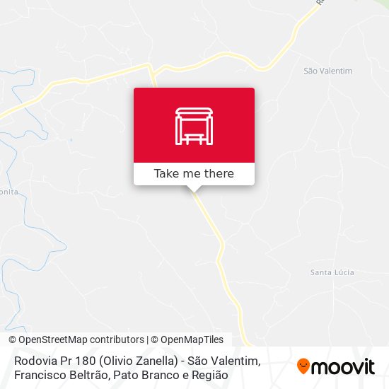 Rodovia Pr 180 (Olivio Zanella) - São Valentim map