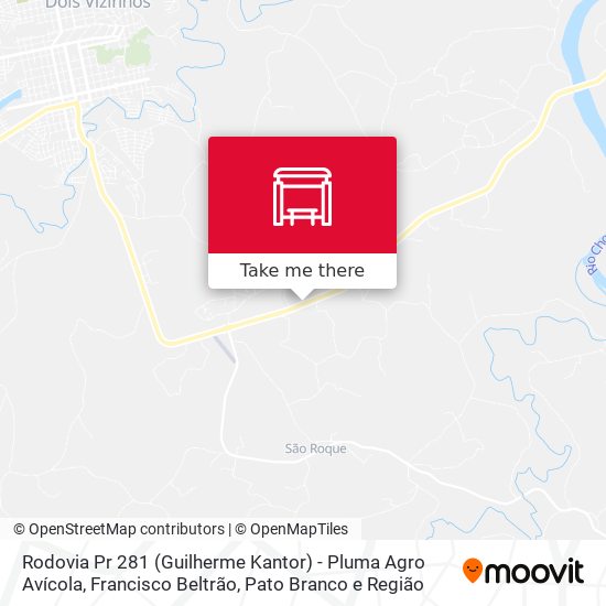 Rodovia Pr 281 (Guilherme Kantor) - Pluma Agro Avícola map