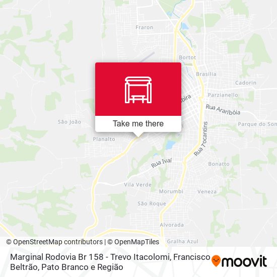 Marginal Rodovia Br 158 - Trevo Itacolomi map