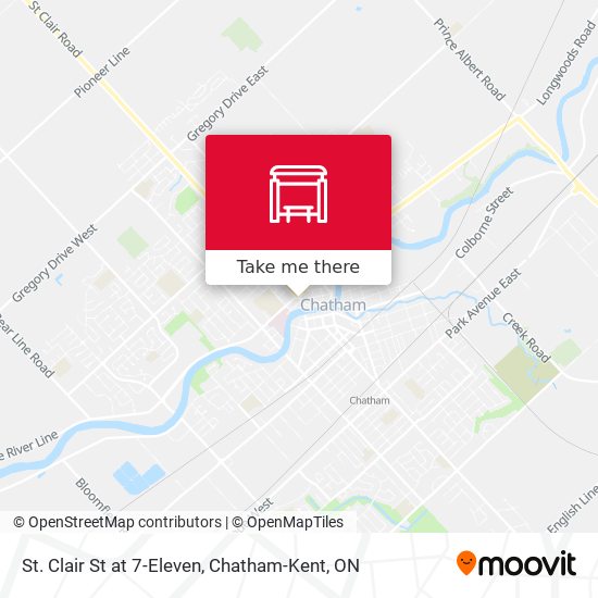 St. Clair St at 7-Eleven map