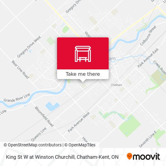 King St W at Winston Churchill map